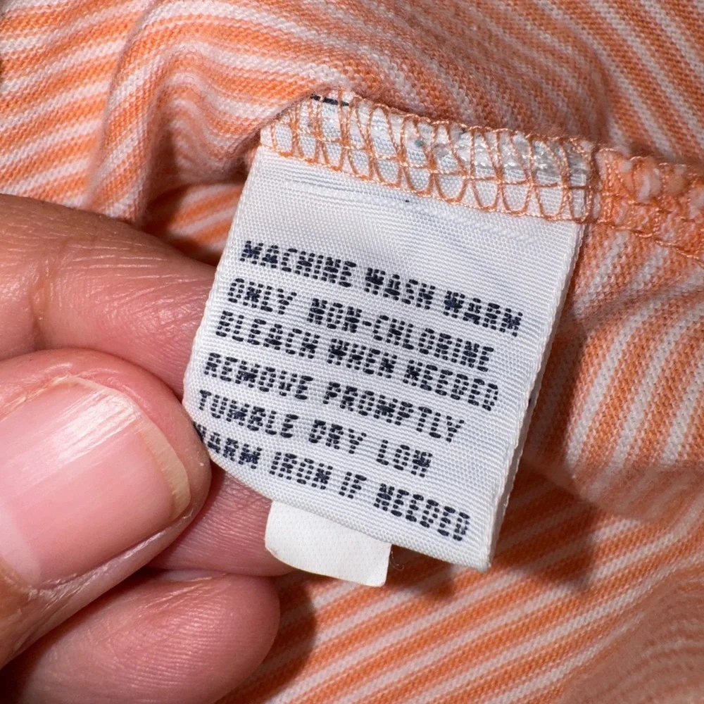 Polo Golf Ralph‎ Lauren Mens XL Orange White Striped Jim Hudson Lexus Polo Shirt